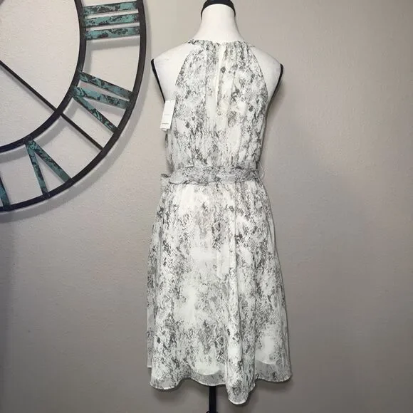 Banana Republic Dress 4 NWT Snake Print Lined Halter Tie Belt - Picture 2 of 5